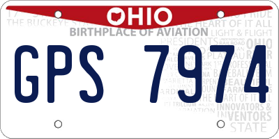 OH license plate GPS7974