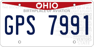 OH license plate GPS7991