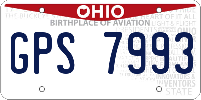 OH license plate GPS7993