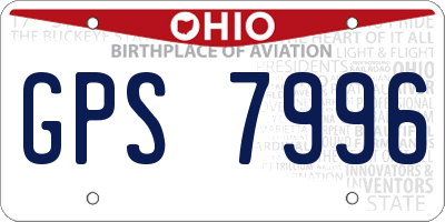 OH license plate GPS7996