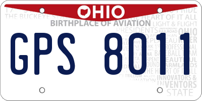 OH license plate GPS8011