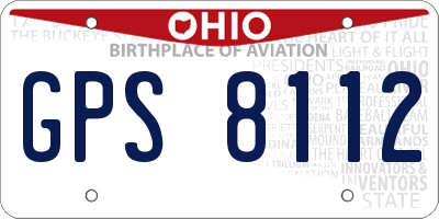 OH license plate GPS8112