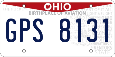 OH license plate GPS8131