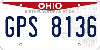 OH license plate GPS8136
