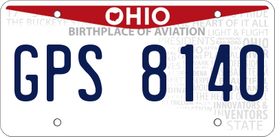 OH license plate GPS8140