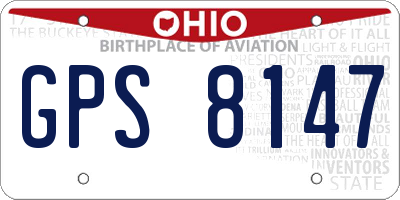 OH license plate GPS8147