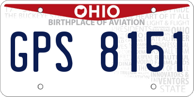OH license plate GPS8151