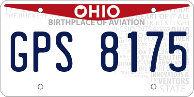 OH license plate GPS8175