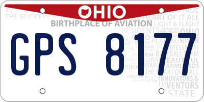 OH license plate GPS8177