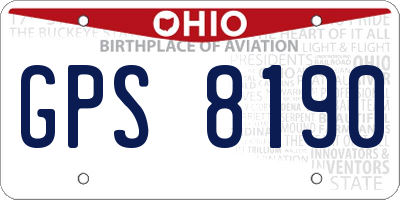 OH license plate GPS8190