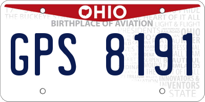 OH license plate GPS8191