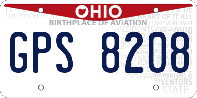 OH license plate GPS8208