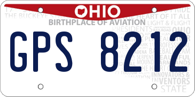 OH license plate GPS8212