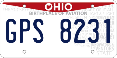 OH license plate GPS8231