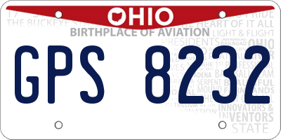 OH license plate GPS8232