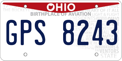 OH license plate GPS8243