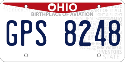 OH license plate GPS8248