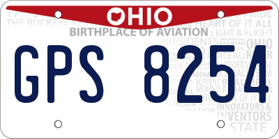 OH license plate GPS8254