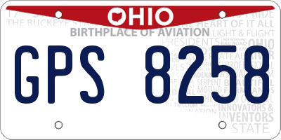 OH license plate GPS8258