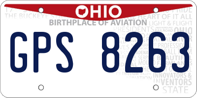 OH license plate GPS8263