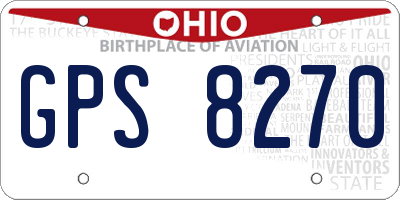 OH license plate GPS8270