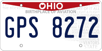 OH license plate GPS8272