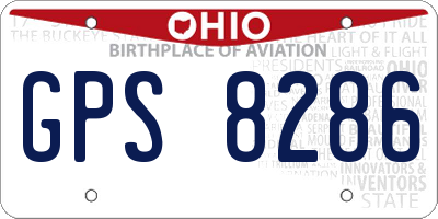 OH license plate GPS8286