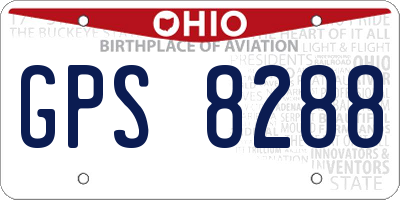 OH license plate GPS8288