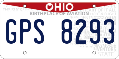 OH license plate GPS8293