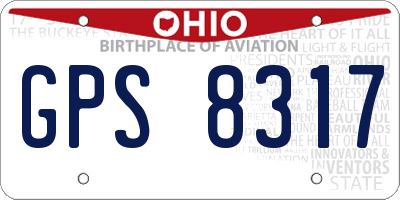 OH license plate GPS8317