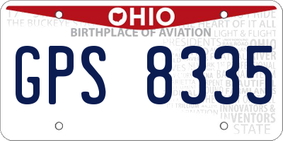 OH license plate GPS8335