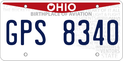 OH license plate GPS8340