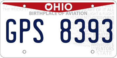 OH license plate GPS8393