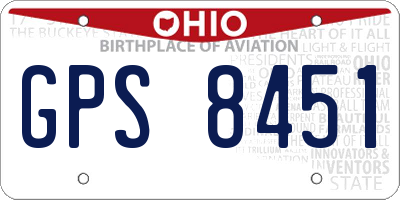 OH license plate GPS8451