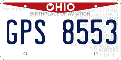 OH license plate GPS8553