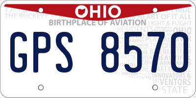 OH license plate GPS8570