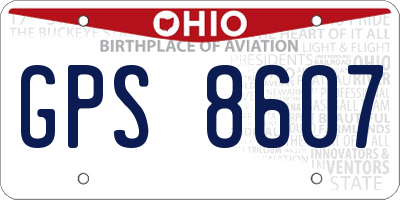 OH license plate GPS8607