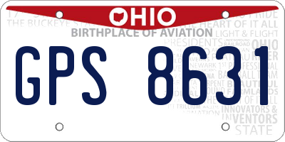 OH license plate GPS8631