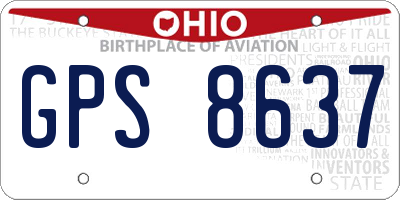 OH license plate GPS8637