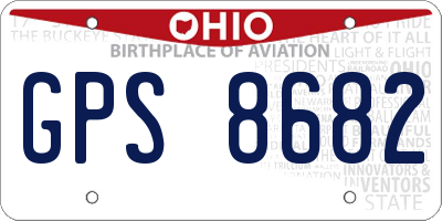 OH license plate GPS8682