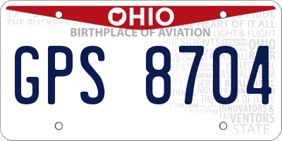 OH license plate GPS8704