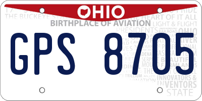 OH license plate GPS8705