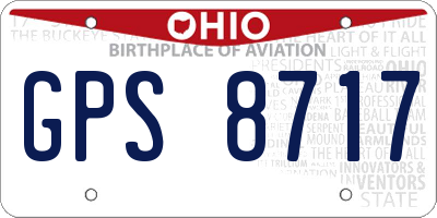 OH license plate GPS8717