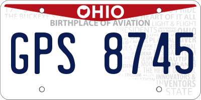 OH license plate GPS8745