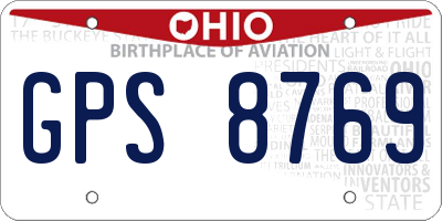 OH license plate GPS8769