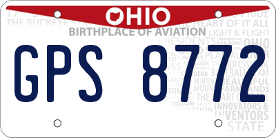 OH license plate GPS8772
