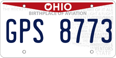 OH license plate GPS8773