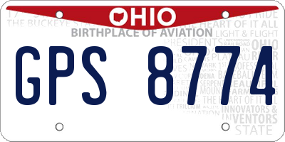 OH license plate GPS8774