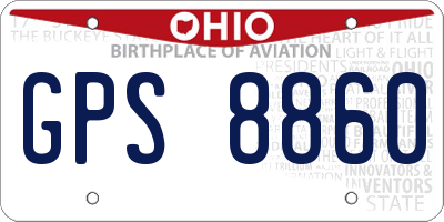 OH license plate GPS8860