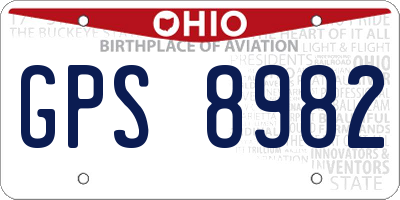 OH license plate GPS8982